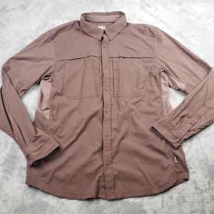 REI Men's Button-Down Casual Shirt in Mauve Brown